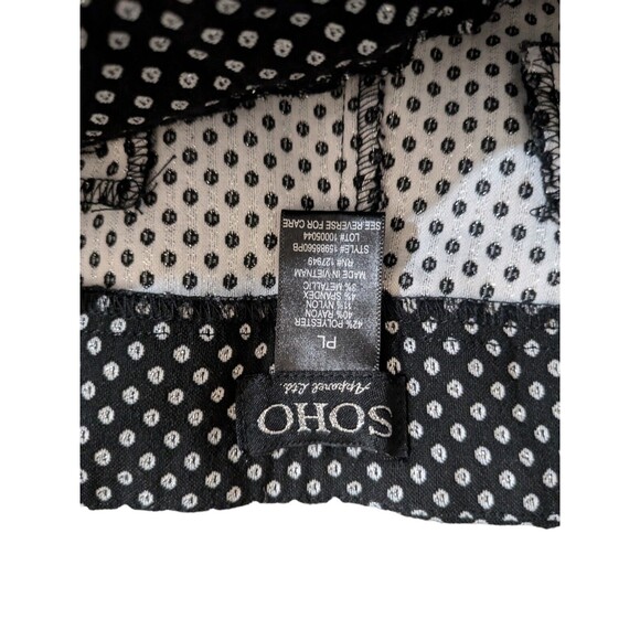 Soho Apparel Black White Plaid Stretchy Crepe Pants High Waist Pull On PL - Picture 2 of 3